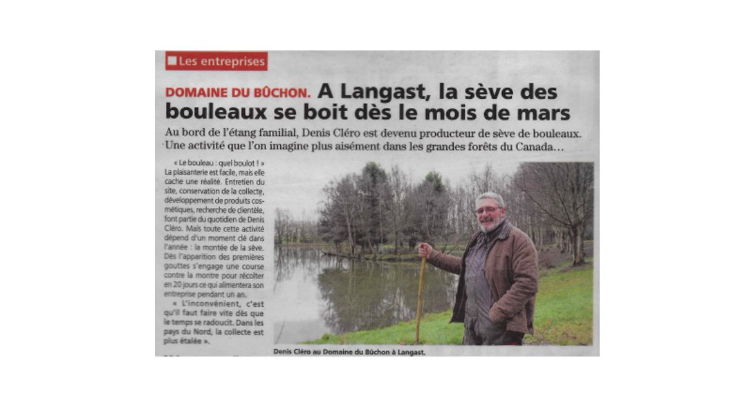 La presse parle du Domaine du Bûchon et de sa sève de bouleau